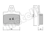 Bremsbelagsatz, Scheibenbremse Hinterachse METELLI 22-0285-0