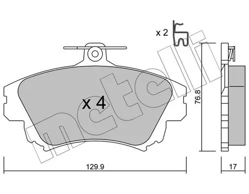 Bremsbelagsatz, Scheibenbremse Vorderachse METELLI 22-0286-0 Bild Bremsbelagsatz, Scheibenbremse Vorderachse METELLI 22-0286-0