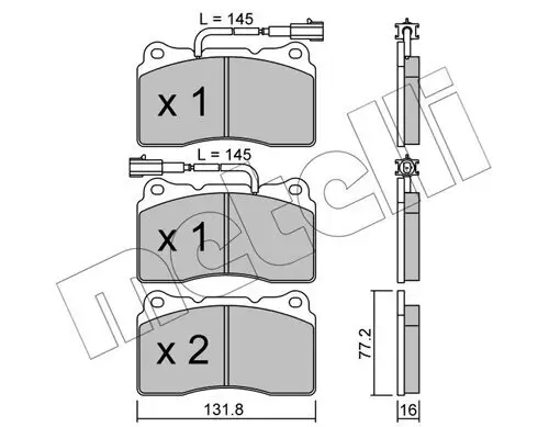 Bremsbelagsatz, Scheibenbremse METELLI 22-0288-0