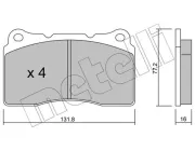 Bremsbelagsatz, Scheibenbremse Vorderachse METELLI 22-0288-1