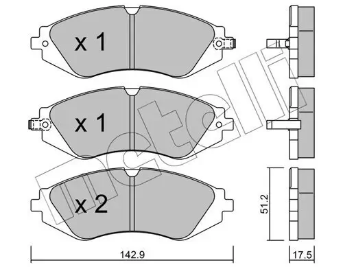 Bremsbelagsatz, Scheibenbremse METELLI 22-0294-0