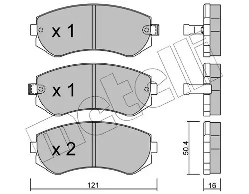 Bremsbelagsatz, Scheibenbremse METELLI 22-0304-0 Bild Bremsbelagsatz, Scheibenbremse METELLI 22-0304-0