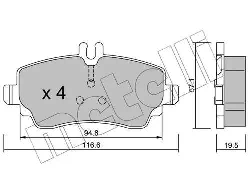 Bremsbelagsatz, Scheibenbremse Vorderachse METELLI 22-0310-1