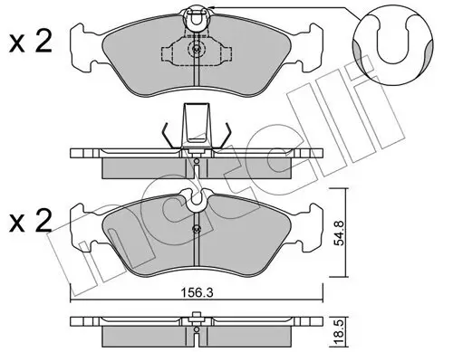 Bremsbelagsatz, Scheibenbremse METELLI 22-0311-0