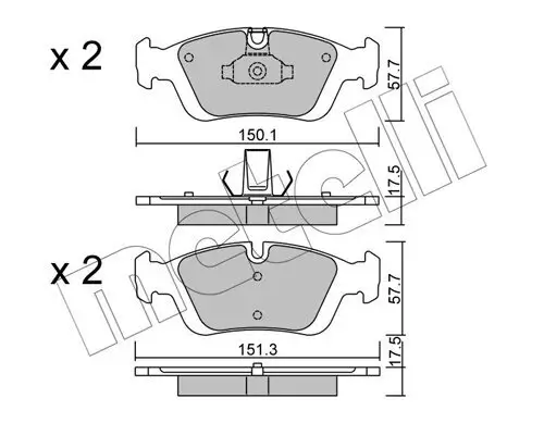 Bremsbelagsatz, Scheibenbremse Vorderachse METELLI 22-0312-0