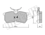 Bremsbelagsatz, Scheibenbremse Hinterachse METELLI 22-0317-0