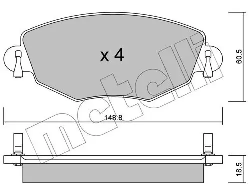 Bremsbelagsatz, Scheibenbremse METELLI 22-0318-0