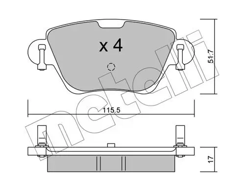 Bremsbelagsatz, Scheibenbremse Hinterachse METELLI 22-0319-0 Bild Bremsbelagsatz, Scheibenbremse Hinterachse METELLI 22-0319-0
