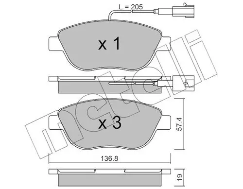 Bremsbelagsatz, Scheibenbremse METELLI 22-0322-0