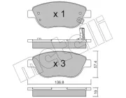 Bremsbelagsatz, Scheibenbremse Vorderachse METELLI 22-0322-2