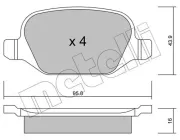 Bremsbelagsatz, Scheibenbremse Hinterachse METELLI 22-0324-1