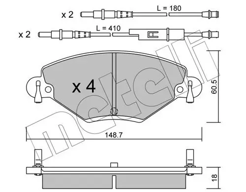 Bremsbelagsatz, Scheibenbremse Vorderachse METELLI 22-0331-0