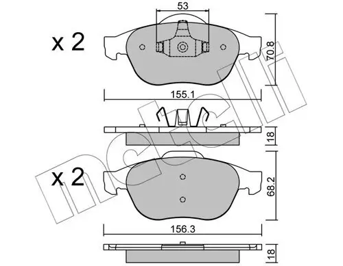 Bremsbelagsatz, Scheibenbremse Vorderachse METELLI 22-0336-0