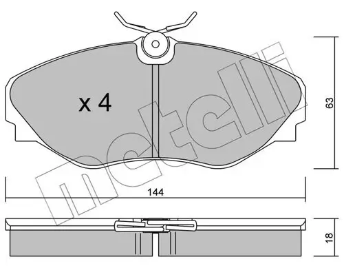 Bremsbelagsatz, Scheibenbremse Vorderachse METELLI 22-0338-0