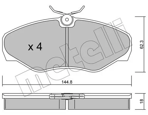 Bremsbelagsatz, Scheibenbremse Vorderachse METELLI 22-0338-2