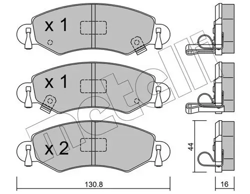Bremsbelagsatz, Scheibenbremse Vorderachse METELLI 22-0339-0