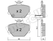 Bremsbelagsatz, Scheibenbremse Vorderachse METELLI 22-0341-0