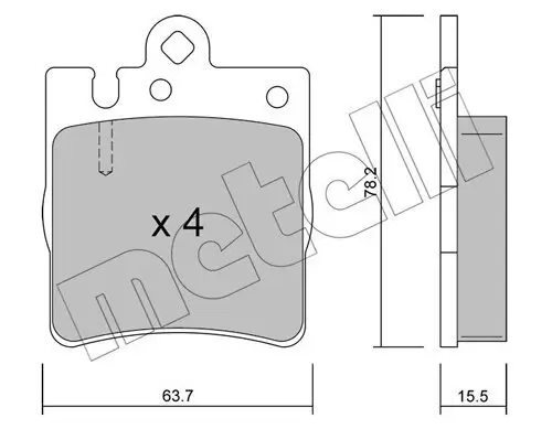 Bremsbelagsatz, Scheibenbremse Hinterachse METELLI 22-0344-0 Bild Bremsbelagsatz, Scheibenbremse Hinterachse METELLI 22-0344-0