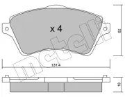 Bremsbelagsatz, Scheibenbremse Vorderachse METELLI 22-0349-0