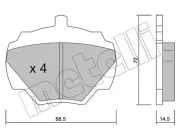 Bremsbelagsatz, Scheibenbremse Hinterachse METELLI 22-0353-0