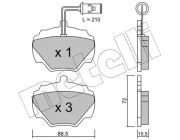 Bremsbelagsatz, Scheibenbremse Hinterachse METELLI 22-0353-1