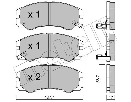 Bremsbelagsatz, Scheibenbremse METELLI 22-0357-0 Bild Bremsbelagsatz, Scheibenbremse METELLI 22-0357-0