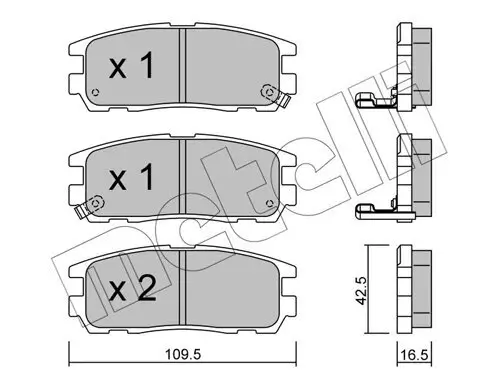 Bremsbelagsatz, Scheibenbremse Hinterachse METELLI 22-0358-0 Bild Bremsbelagsatz, Scheibenbremse Hinterachse METELLI 22-0358-0