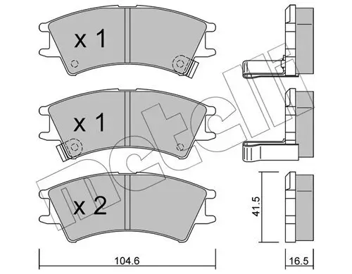 Bremsbelagsatz, Scheibenbremse METELLI 22-0361-0