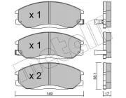 Bremsbelagsatz, Scheibenbremse METELLI 22-0364-0