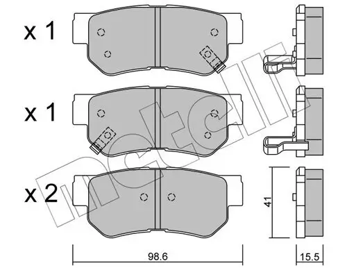 Bremsbelagsatz, Scheibenbremse Hinterachse METELLI 22-0365-0