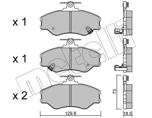 Bremsbelagsatz, Scheibenbremse Vorderachse METELLI 22-0366-0 Bild Bremsbelagsatz, Scheibenbremse Vorderachse METELLI 22-0366-0