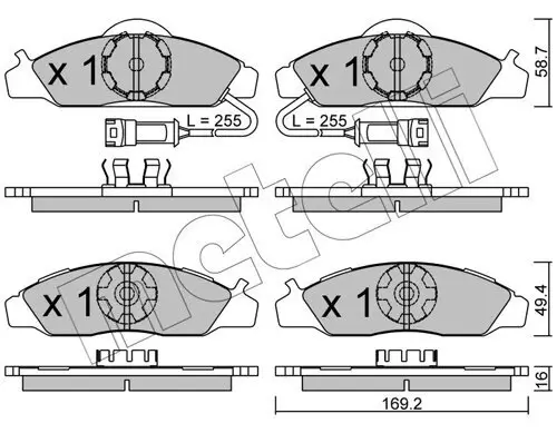 Bremsbelagsatz, Scheibenbremse Vorderachse METELLI 22-0368-0