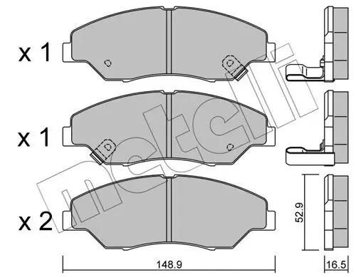 Bremsbelagsatz, Scheibenbremse Vorderachse METELLI 22-0376-0