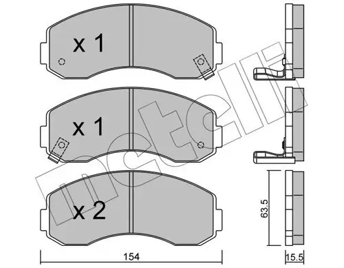 Bremsbelagsatz, Scheibenbremse Vorderachse METELLI 22-0377-0