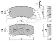 Bremsbelagsatz, Scheibenbremse Vorderachse METELLI 22-0381-0