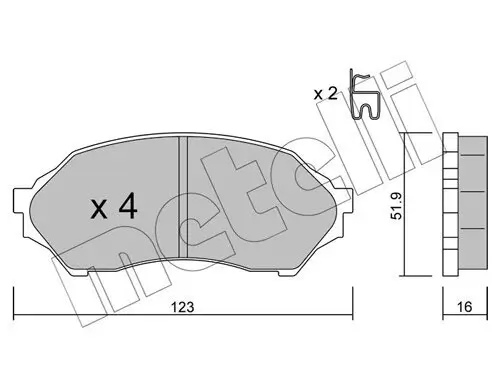 Bremsbelagsatz, Scheibenbremse Vorderachse METELLI 22-0387-0