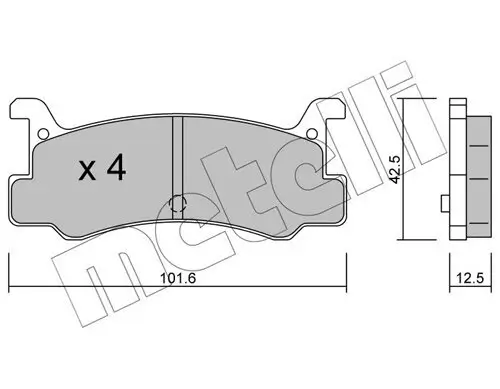 Bremsbelagsatz, Scheibenbremse Hinterachse METELLI 22-0389-0 Bild Bremsbelagsatz, Scheibenbremse Hinterachse METELLI 22-0389-0