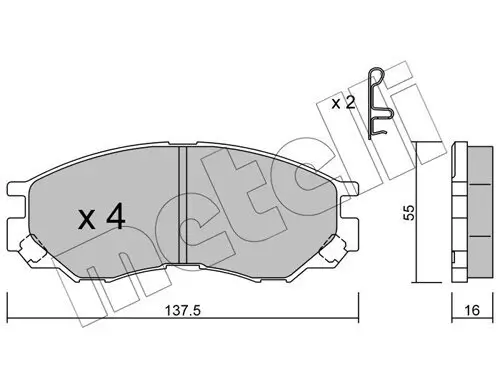 Bremsbelagsatz, Scheibenbremse METELLI 22-0401-0