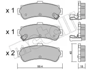 Bremsbelagsatz, Scheibenbremse Hinterachse METELLI 22-0403-0