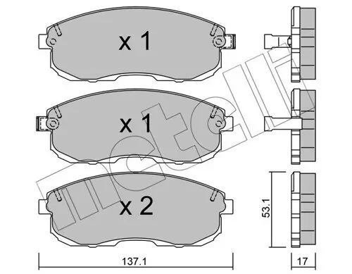 Bremsbelagsatz, Scheibenbremse Vorderachse METELLI 22-0404-0