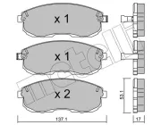 Bremsbelagsatz, Scheibenbremse Vorderachse METELLI 22-0404-0
