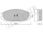 Bremsbelagsatz, Scheibenbremse Hinterachse METELLI 22-0409-0