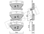 Bremsbelagsatz, Scheibenbremse Hinterachse METELLI 22-0424-0