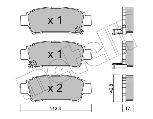 Bremsbelagsatz, Scheibenbremse Hinterachse METELLI 22-0428-0 Bild Bremsbelagsatz, Scheibenbremse Hinterachse METELLI 22-0428-0