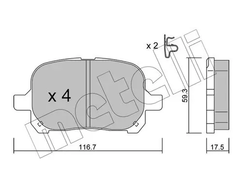 Bremsbelagsatz, Scheibenbremse METELLI 22-0429-0