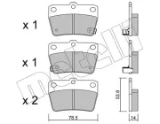 Bremsbelagsatz, Scheibenbremse Hinterachse METELLI 22-0431-0