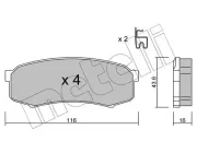 Bremsbelagsatz, Scheibenbremse Hinterachse METELLI 22-0432-0