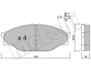 Bremsbelagsatz, Scheibenbremse Vorderachse METELLI 22-0433-0