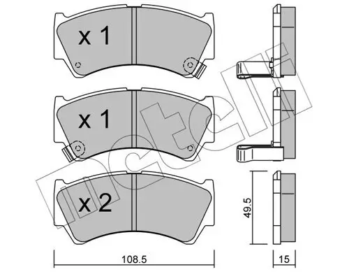 Bremsbelagsatz, Scheibenbremse METELLI 22-0436-0