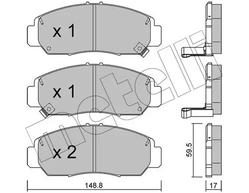 Bremsbelagsatz, Scheibenbremse METELLI 22-0462-0